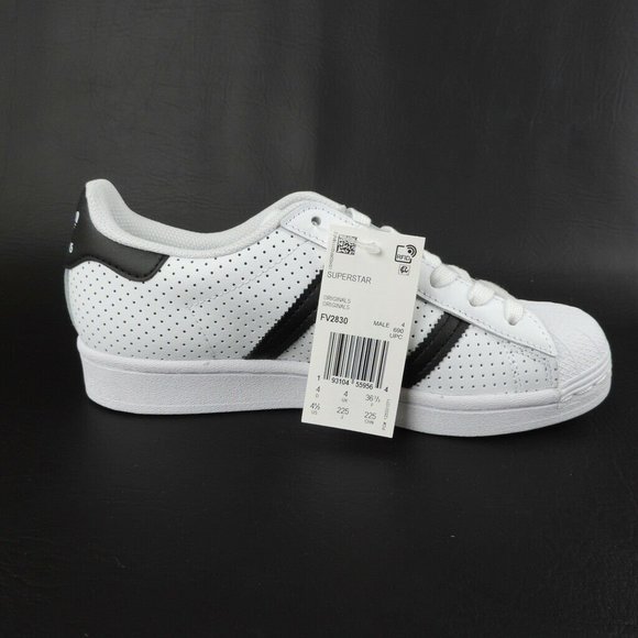 Adidas Superstar Boys Shoes White Black Originals Sneakers - Picture 4 of 11